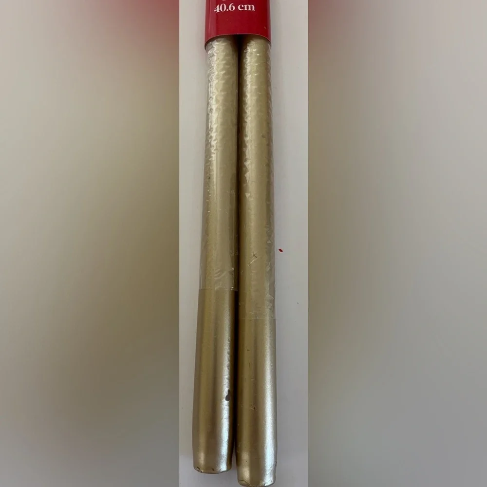 Long taper candles long wicks NEW NWT gold white wick decor Ashland